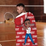 Personalized Sports Ball Cartoon Character Soft Hooded Blanket with Name Birthday Gift for Sports Lover