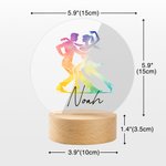 Personalized Multicolor Dancing Pose Silhouette Acrylic LED Night Light with Wooden Base and Name Room Decor Birthday Gift for Dancers