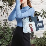 Personalizada Leopardo Imprimir Cartoon Médico Carácter PU Bolsa de cuero con el nombre de la enfermera de la semana de cumpleaños de regalo para el asistente médico de la enfermera médico