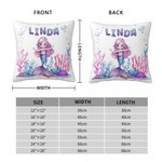 Gepersonaliseerd Fantasie Zeemeermin Zacht Kussenovertrek met Naam Kinderkamer Slaapkamer Decor Verjaardagscadeau voor Meisje Kinderen