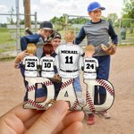 Personalized Baseball Dad and 1-4 Children Acrylic Keychain with Names and Number Father's Day Birthday Gift for Dad Baseball Lovers Players