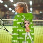 Personalized Sports Ball Cartoon Character Soft Hooded Blanket with Name Birthday Gift for Sports Lover