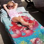 Personalizzato Cartoon Mermaid Ocean Animals Quick Dry Oversized Beach Towel con nome Summer Party Travel Gift for Kids Ocean Lovers