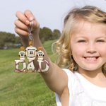 Personalized Baseball Dad and 1-4 Children Acrylic Keychain with Names and Number Father's Day Birthday Gift for Dad Baseball Lovers Players