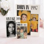 Henkilökohtainen Retro Film 1-4 Photos Building Block palapelit nimi ja vuosi Home Decor Vuosipäivä Syntymäpäivälahja perheelle Ystäville Ystävät