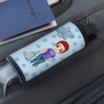 Gepersonaliseerde Bloemen Karakter Bagage Handvat Wrap met Naam Set van 2 Reis Accessoires Vakantie Verjaardagscadeau voor Familie Vrienden