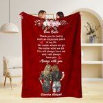 Personalized Bestie Clip Art Character Soft Throw Blanket with Names and Texts Home Decor Birthday Gift for Women Bestie Sisters