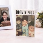 Henkilökohtainen Retro Film 1-4 Photos Building Block palapelit nimi ja vuosi Home Decor Vuosipäivä Syntymäpäivälahja perheelle Ystäville Ystävät