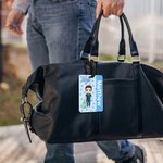 Personalized Flower Cartoon Character Luggage Tag with Name Travel Accessory Birthday Gift for Family Friends