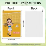 Personalised Tennis Badminton Pickleball Cartoon Character Waffle Sports Towel with Name Super Absorbent Game Day Birthday Gift for Ball Lovers