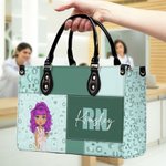 Personalizada Leopardo Imprimir Cartoon Médico Carácter PU Bolsa de cuero con el nombre de la enfermera de la semana de cumpleaños de regalo para el asistente médico de la enfermera médico