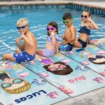 Personalized Underwater World Jellyfish Dolphin Cartoon Character Quick Dry Oversized Beach Towel with Name Vacation Travel Birthday Gift for Kids