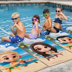 Personalizzato carino 3D Cartoon Kids Quick Dry Oversized Beach Towel con nome Beach Party Travel Birthday Gift for Boys Girls