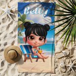 Personalizzato carino 3D Cartoon Kids Quick Dry Oversized Beach Towel con nome Beach Party Travel Birthday Gift for Boys Girls