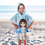 Serviette de Plage Personnalisée avec Personnage de Dessin Animé et Nom Motif Animal Marin Cadeau Été Piscine Anniversaire pour Garçons et Filles