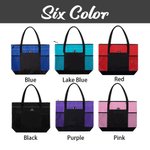 Personalized Heart A Great Teacher Large Oxford Tote Bag with Text and Mesh Pockets Back to School Teachers' Day Gift for Teacher