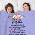 Personalized Bestie Clip Art Character Soft Throw Blanket with Names and Texts Home Decor Birthday Gift for Women Bestie Sisters