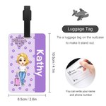 Personalized Flower Cartoon Character Luggage Tag with Name Travel Accessory Birthday Gift for Family Friends