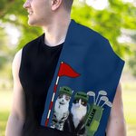 Personalized Cute Golf Pet Photo Super Absorbent Waffle Sport Towel with 1-5 Names and Hanging Clip Game Day Birthday Gift for Golf Players Pet Lovers