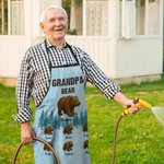 Personalised Papa Bear and 1-12 Kid Bears BBQ Waterproof Adjustable Apron with Title and Names Father's Day Birthday Gift for Dad Grandpa