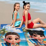 Personalizzato carino 3D Cartoon Kids Quick Dry Oversized Beach Towel con nome Beach Party Travel Birthday Gift for Boys Girls