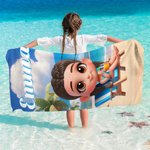 Personalizzato carino 3D Cartoon Kids Quick Dry Oversized Beach Towel con nome Beach Party Travel Birthday Gift for Boys Girls