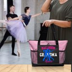 Personalized Dancing Silhouette Large Oxford Mesh Tote Bag with Text and Name Mother’s Day Game Day Birthday Gift for Mom Grandma Dancers