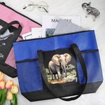 Personalisierte Aquarell oder Dschungel Elefant Design wasserdicht Mesh Tote Bag mit Namen Reisezubehör Geburtstag Geschenk für Frauen Elefantenliebhaber
