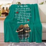 Personalized Bestie Clip Art Character Soft Throw Blanket with Names and Texts Home Decor Birthday Gift for Women Bestie Sisters
