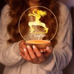 Personalized Multicolor Dancing Pose Silhouette Acrylic LED Night Light with Wooden Base and Name Room Decor Birthday Gift for Dancers
