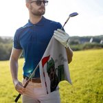 Personalized Cute Golf Pet Photo Super Absorbent Waffle Sport Towel with 1-5 Names and Hanging Clip Game Day Birthday Gift for Golf Players Pet Lovers