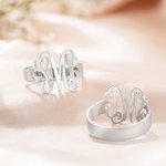 Personalized Retro Style Monogram Ring with 1-3 Initials Dainty Jewelry Mother's Day Anniversary Birthday Gift for Couple Women Friend