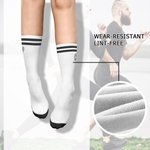 Personalized Basketball Soft Breathable Elastic Crew Mid-Calf Sports Socks with Name Game Day Birthday Gift for Basketball Lovers Players