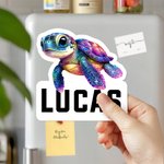 Personalisierte Cartoon Meeresschildkröte Kühlschrankmagnet mit Namen Home Decor Geburtstag Jahrestag Reise Geschenk für Familie Freunde