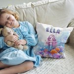 Gepersonaliseerd Fantasie Zeemeermin Zacht Kussenovertrek met Naam Kinderkamer Slaapkamer Decor Verjaardagscadeau voor Meisje Kinderen
