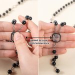 Personalised Rosary Cross Necklace with Heat-Activated Hidden Photo Religious Memorial Gift for Christians