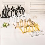Personalized Mr & Mrs Name Sign with Last Name Party Desk Wedding Decor Gift for Newlyweds