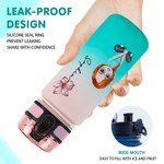 Personalizado Personajes de dibujos animados Nacimiento Flor Gradiente Deporte Botella de Agua con Nombre Regalo de cumpleaños para la familia