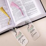 Segnalibro con nappina personalizzato in acrilico con nome e fiore di nascita regalo ideale per compleanno per amici famiglia o amanti dei libri