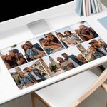 Personnalisé 8 Photos Collage Antidérapant Tapis de Souris Grande Taille Accessoire de Bureau Cadeau d'Anniversaire pour Etudiants Collègues Amis