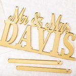 Personalized Mr & Mrs Name Sign with Last Name Party Desk Wedding Decor Gift for Newlyweds