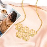 Henkilökohtainen Dainty 1-6 Dog Paw Print kaulakoru nimi Pet Korut Syntymäpäivä Vuosipäivä Memorial lahja menetys Pet