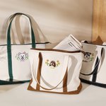 Personalizada Bordado Floral Mascota Cara Foto Impermeable Bolsa Grande con Nombre Accesorios de Viaje Regalo de Cumpleaños para Gato Perro Mamá Mujeres