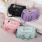 Bolsa de viaje grande con nombre y correa para el hombro Personalizada Chica Bailarina de dibujos animados Accesorios deportivos Regalo de cumpleaños para ella