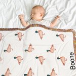 Personalisierte niedliche Stockente weiche Decke mit Namen und Quasten Kinderzimmer Dekoration Geburtstag Baby Dusche Geschenk für neugeborenes Kind