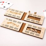 Personalised Engraved Animal Navigation Pattern Portable Cribbage Board with Wooden Pegs Camping Outdoor Activities Birthday Gift for Cribbage Lovers