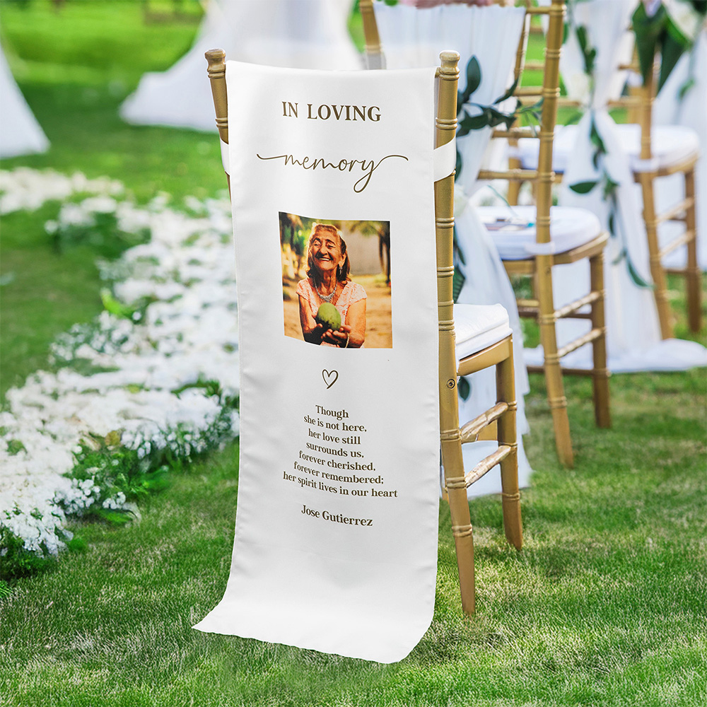 Panneau de chaise de mariage personnalisé avec texte et nom Décoration de places réservées Cadeau commémoratif pour couple de jeunes mariés