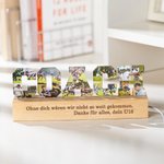 Personalisiertes COACH 10 Foto-Collage Acryl LED-Nachtlicht mit Text Gravur und Holzsockel Geburtstag Ruhestand Team Dankeschön Geschenk für Trainer