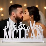 Personalized Mr & Mrs Name Sign with Last Name Party Desk Wedding Decor Gift for Newlyweds