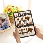 Plaque en bois personnalisée avec 1-12 noms et prénoms Cadeau de fête des pères pour papa grand-père